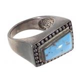 Unmarked Turquoise Ring 10.8g TW Sz 10