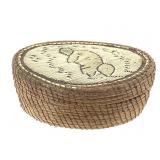 Birchbark & Quill Beaver Motif Lidded Box
