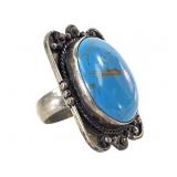Unmarked Turquoise Ring 13.0g TW Sz 8