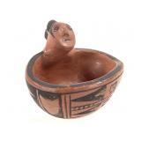 Sm. Polychrome Human Effigy Bowl