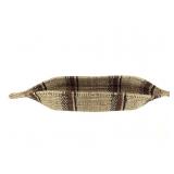 Polychrome Banded Canoe-Form Coiled Basket