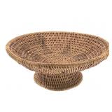 Coiled Footed Basket w/ Geometric Pattern