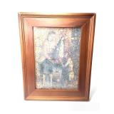 Vtg Repro Retablo Print on Metal - Framed