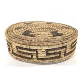 Pima Geometric Coil Lidded Oval Basket