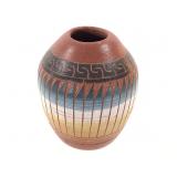 Benally Navajo Polychrome Pot w/ Dried Seeds