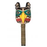 Northwest Coast Carved Eagle Rattle Wood