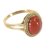 18K Coral Ring 3.3g TW Sz 7 1/2