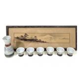 Kutana Ware Saki Set 7 Pc & Framed Picture
