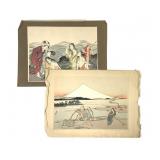 2 Early Chinese Prints - Utamaro Kitagawa