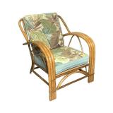 MCM Rattan Lounge Chair w Cushions