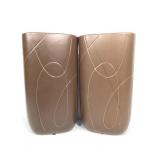 Pair Modern Matte Brown Decorative Vases