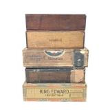 5 Vtg Wood Cigar Boxes