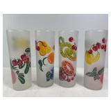 4 MCM Federal Fr Glass Tom Collins Fruit Cornucopi