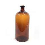 Lg Corked Amber Glass Bottle