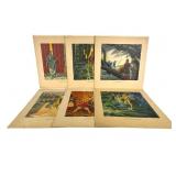 6 Edward A Wilson Shakespeare Prints 1937