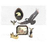 6 Decorative Eagle, Wolf, Etc Items