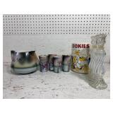 Cookie Jar, Glasses, + Glass Items