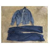 Mens L Levis Jacket + Faded Glory Jeans 36x34