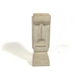 Moai Style Limestone Carved Head 8"H