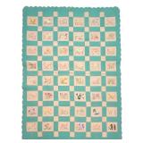 Early 48 State Flower Quilt Embroidered 66" x 81"
