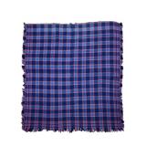 Early Red & Blue Twill Blanket Coverlet 80" x 76"