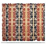 1800s American Double Weave Coverlet 96" x 81"
