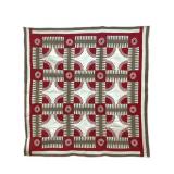 Signed Antique Sunburst Star Quilt 76" x 74"