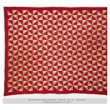 Red & White Pin Wheel Quilt 90" x 77"