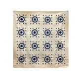 Antique Blue & White Compass Quilt 82" x 82"