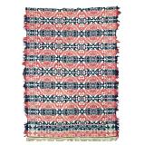 1856 Pink Blue Jacquard Signed MAD 65" x 85"