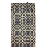 Blue White Overshot Coverlet Fragment 32" x 56"