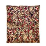 Early Patchwork Star Pattern Quilt 72" x 80"