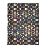 Antique Hexagon Flower Garden Quilt Top 73" x 80"