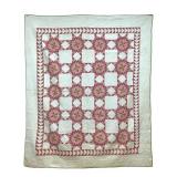 Strawberry Pattern Compass Quilt 84" x 70"