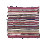 Andean Bolivian Aymara Striped Poncho w/ Fringe