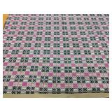 Purple Blue White Overshot Coverlet 83" x 90"