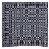 3 Panel Blue White Pine Tree Coverlet 72" x 75"