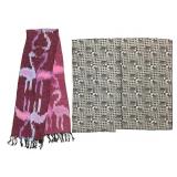 Handwoven Artisan Flamingo & Geometric Scarves