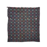 Red Blue Double Weave Coverlet 61" x 61"