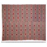 Pine Cone Bloom Overshot Coverlet 86" x 70"