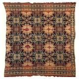 Jacquard Coverlet Fragment 65" x 73"