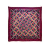 Crazy Cross-Stitch Quilt Reverse Tied 73" x 73"