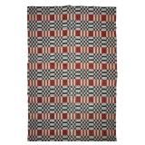 Early Red White Blue Overshot Coverlet 65" x 87"