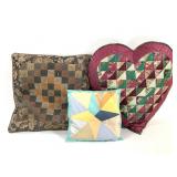 Hand-Quilted Decorative Patchwork Pillows
