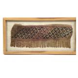 Framed Pre-Columbian Chancay Peru Textile Fragment