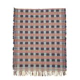 Early Red White Blue Twill Coverlet 75" x 81"