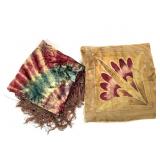 Vtg Hand Dyed Rayon Velvet Tapestry & Pillow