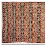 1852 Beiderwand Jacquard Coverlet 86" x 76"