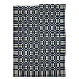Blue White Coverlet Pine Tree Border 70" x 84"