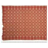 Red White Pine Tree Border Coverlet 92